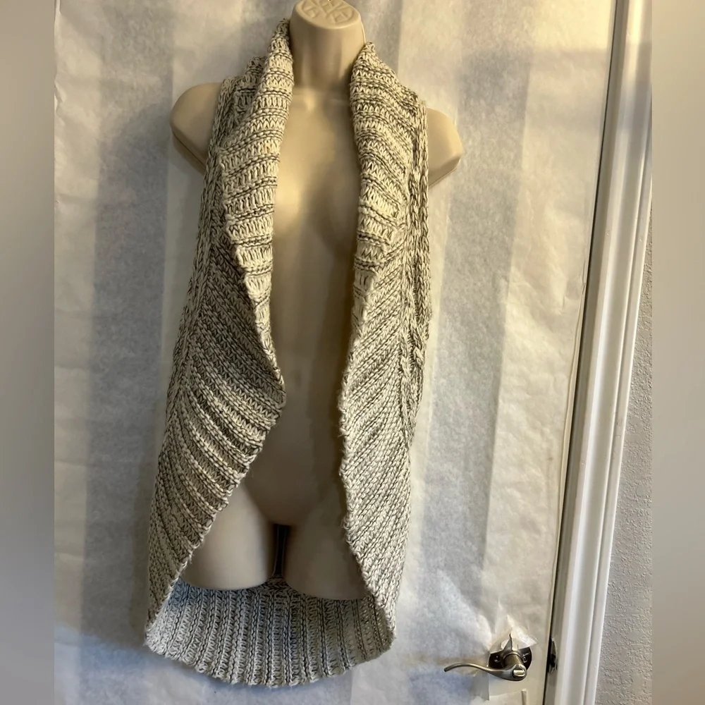 RXB Knitted Gray Cardigan Sweater Long Vest Sz-S.‎ CC16